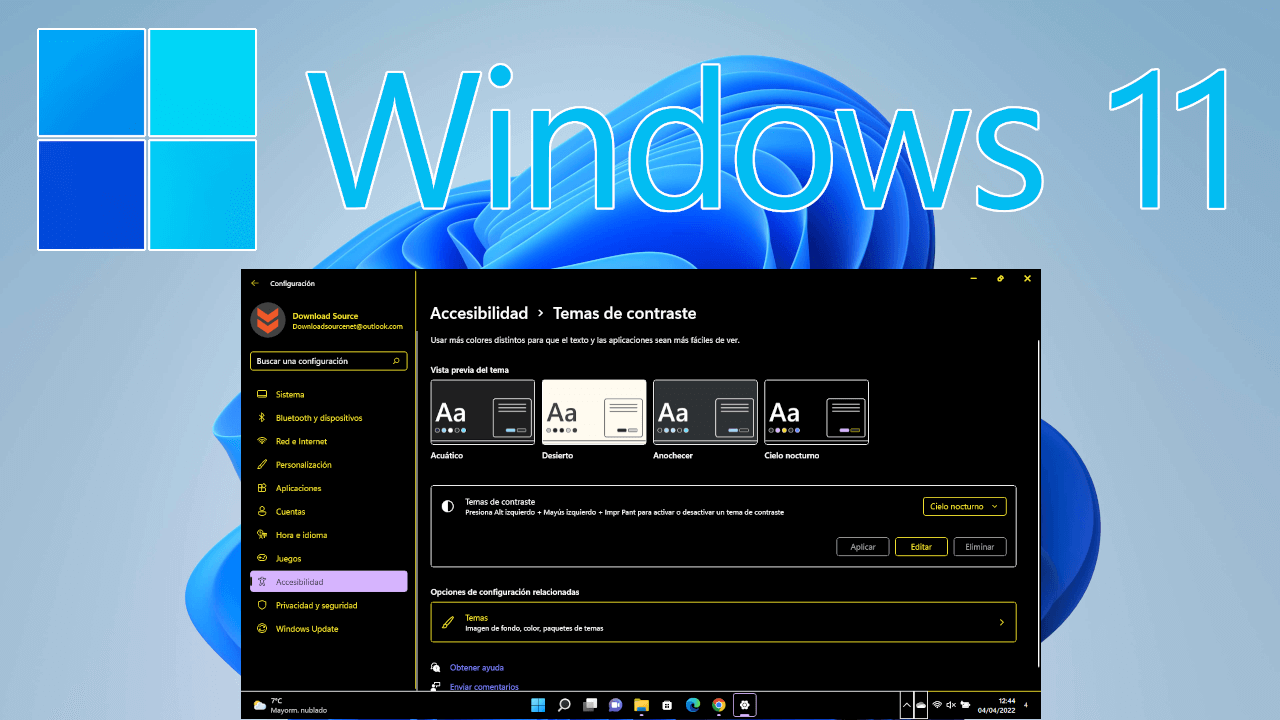 Como Activar Y Configurar Temas De Contraste Alto Windows 11 8761