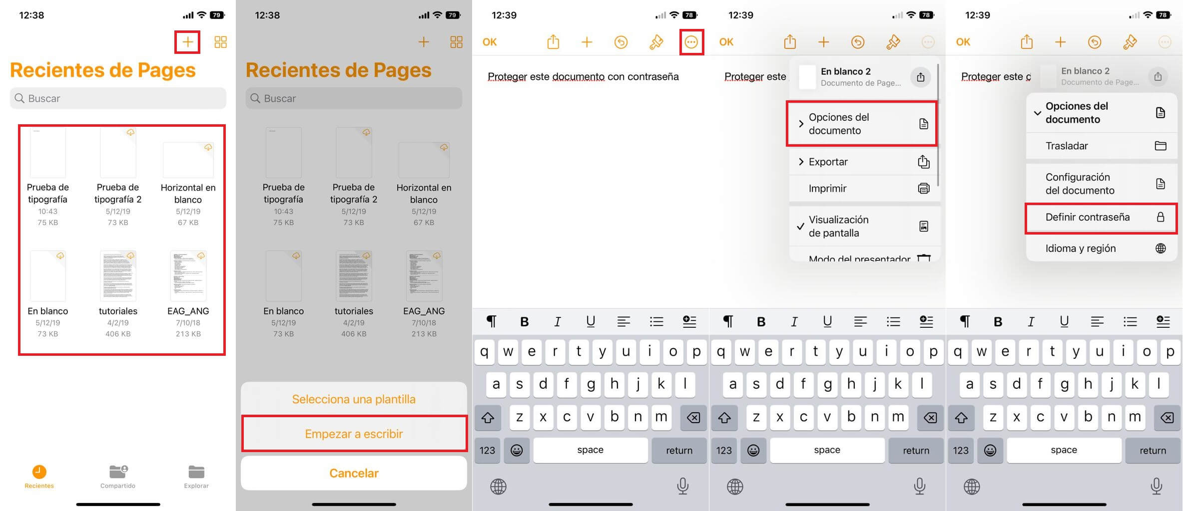 como proteger tus documentos de texto en page desde pages de iPhone