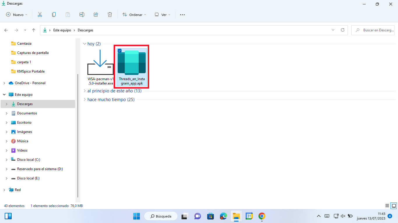 como instalar threads en tu pc con Windows 11