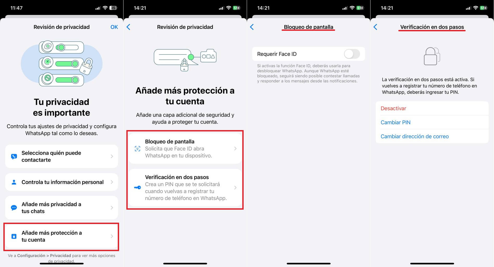 whatsapp permite realizar una revision de privacidad